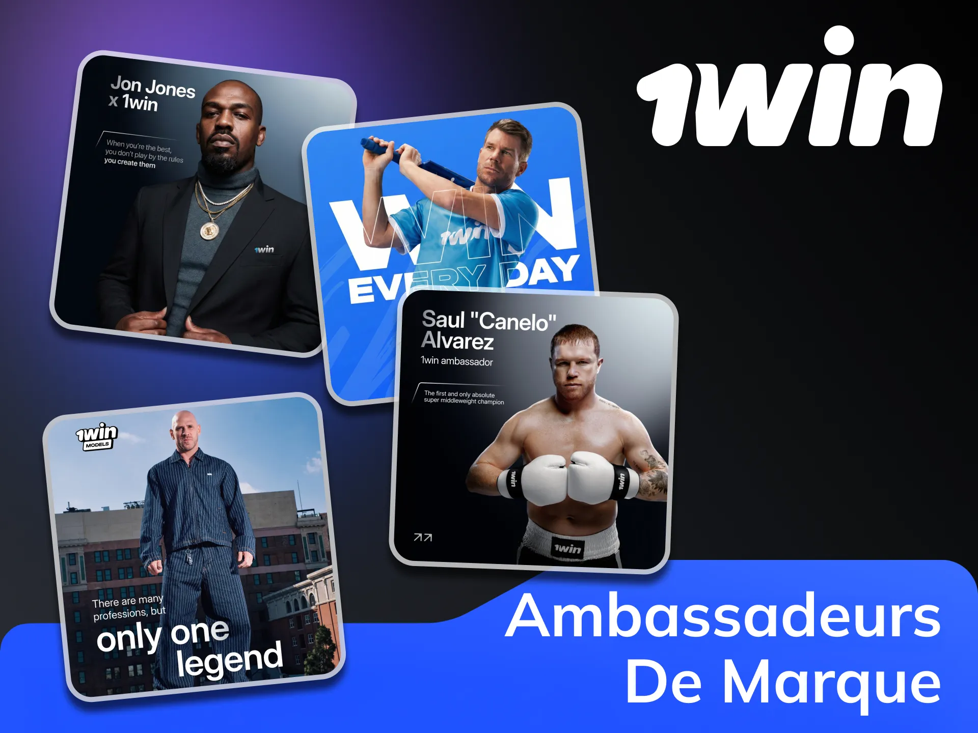 1Win engage des ambassadeurs issus de divers secteurs des médias.