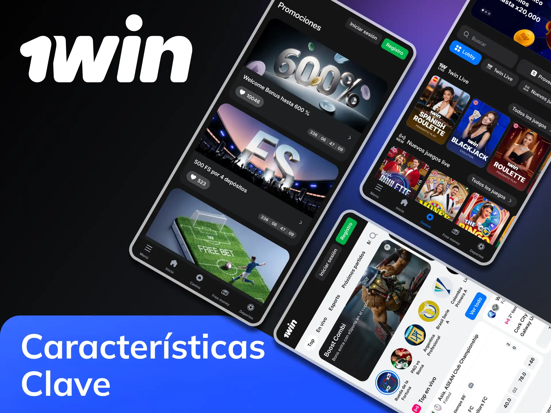 1Win te ofrece ventajas por instalar la aplicación.