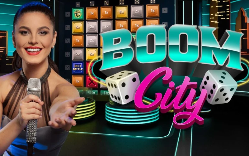 Tira dos dados grandes en Boom City en el casino 1win.