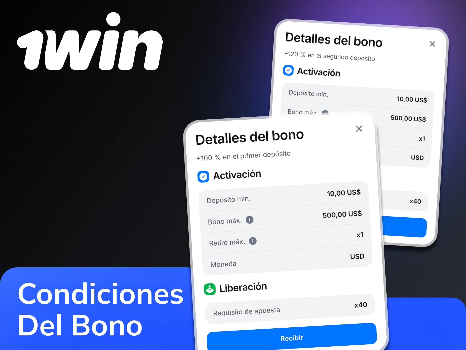 Cumpla con los requisitos de apuesta del bono de 1Win antes de realizar un retiro.