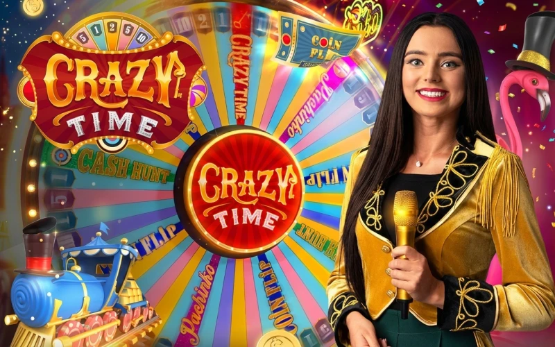 Disfruta jugando al juego en vivo Crazy Time en el sitio web de 1win.