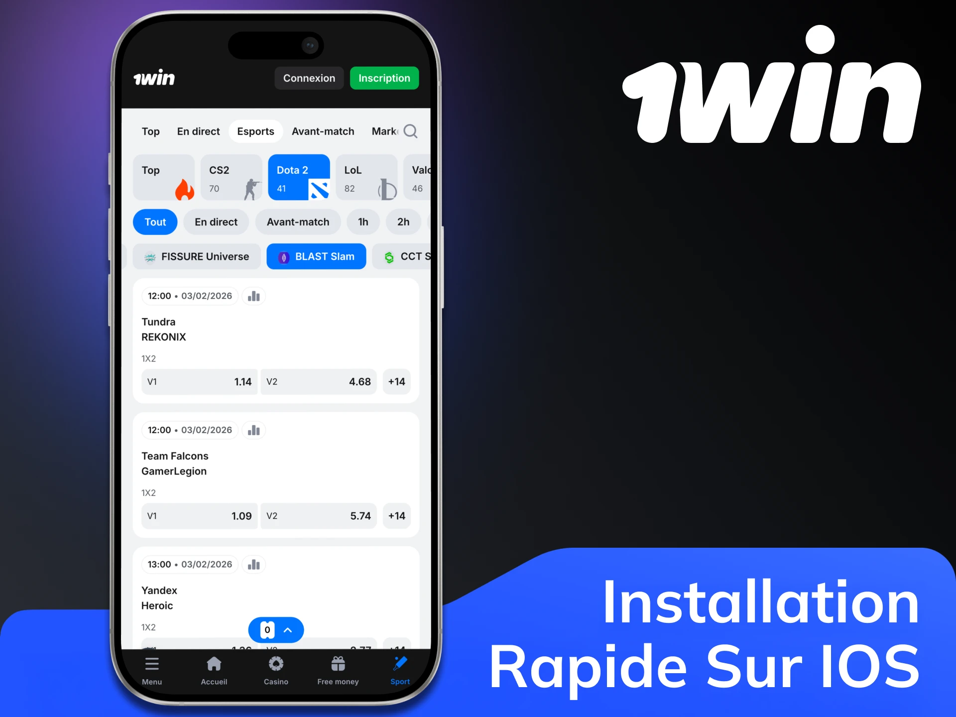 Installez la version PWA de 1Win pour iPhone et iPad.