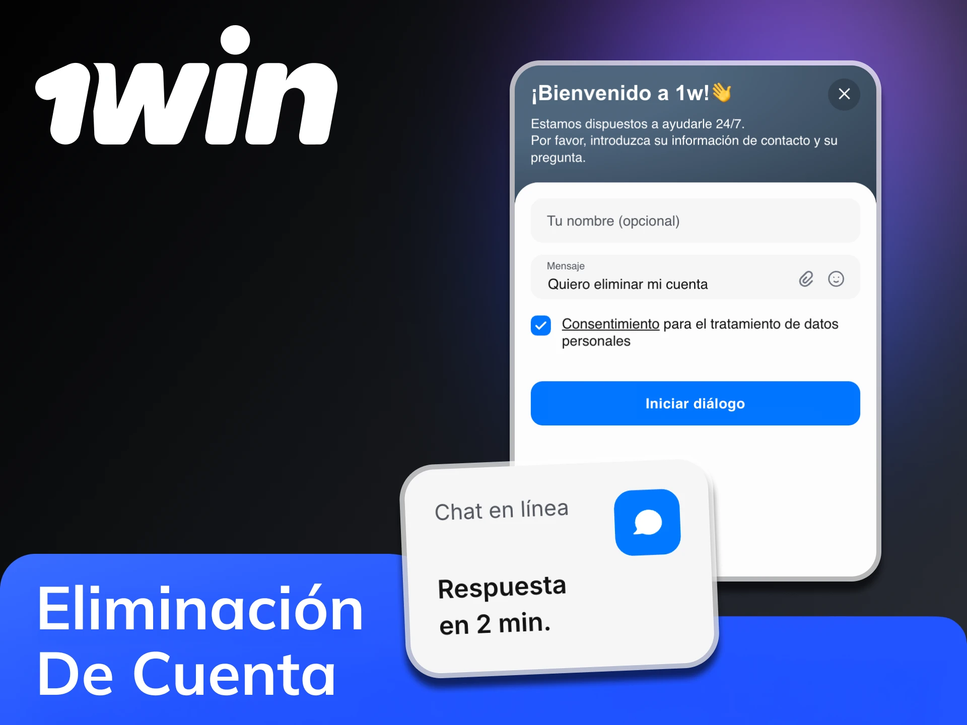 Sigue los pasos para eliminar tu cuenta en la plataforma 1Win.